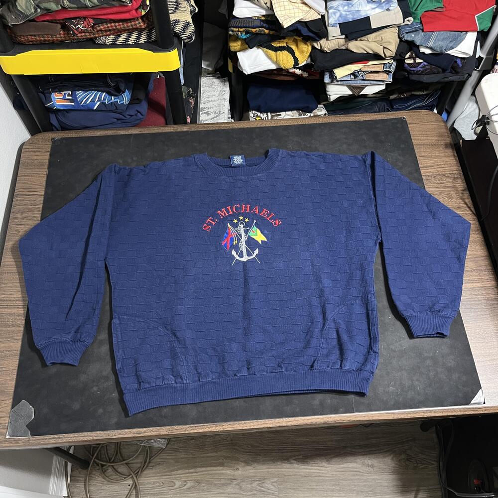Vintage St Michaels Sweatshirt Yacht Sailing California Nautical Anchor Crewneck